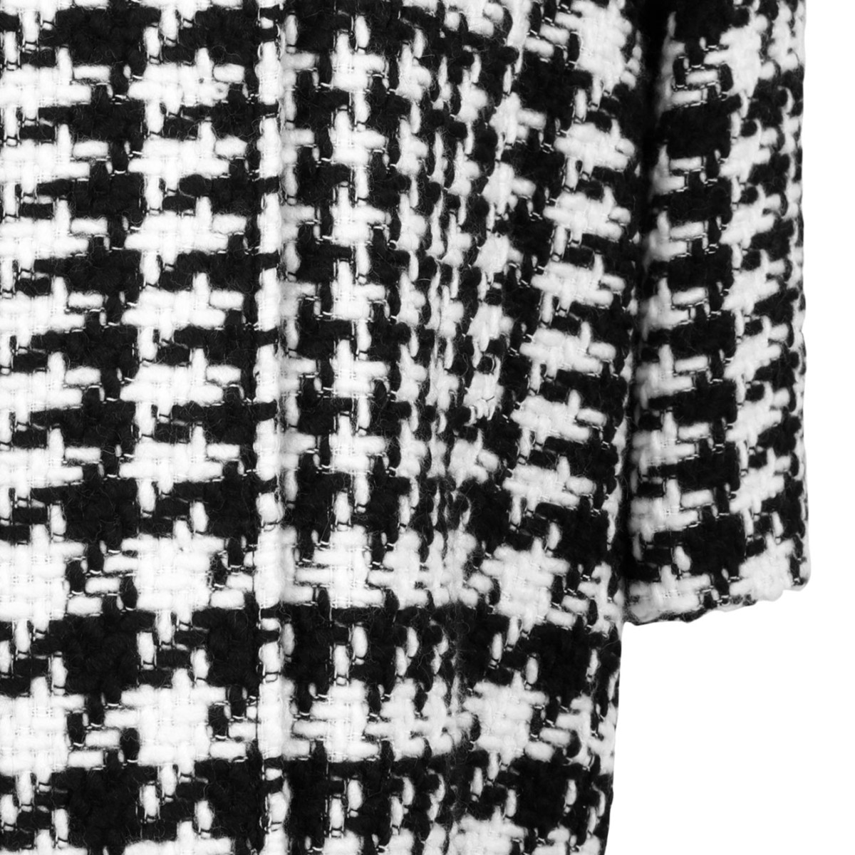 White and Black Oversize Houndstooth Coat