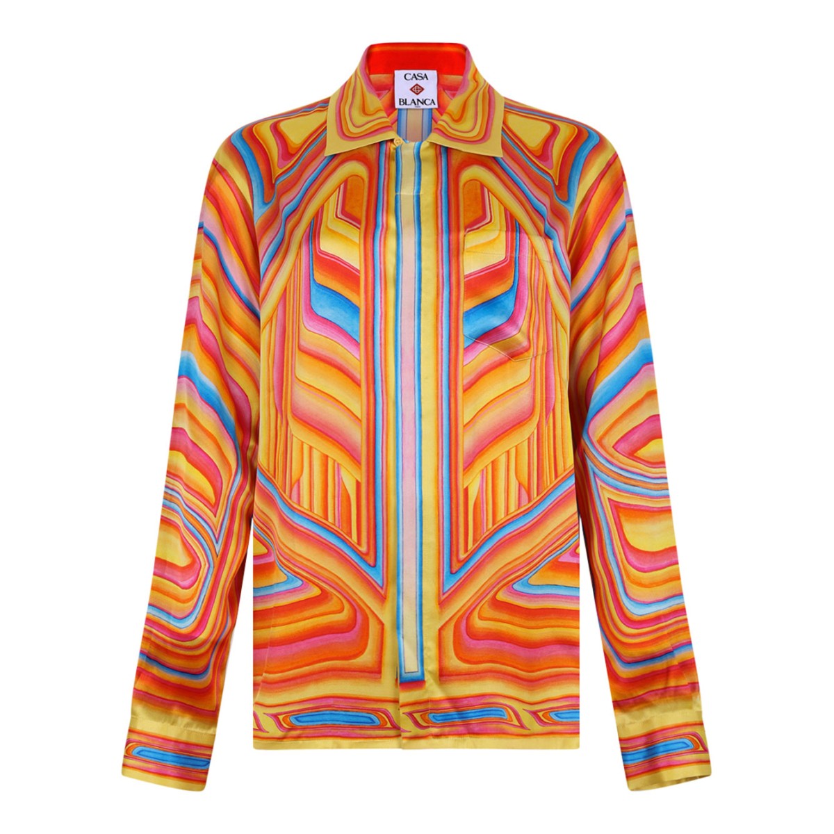 Multicolour Low Rider Long Sleeve Silk Shirt