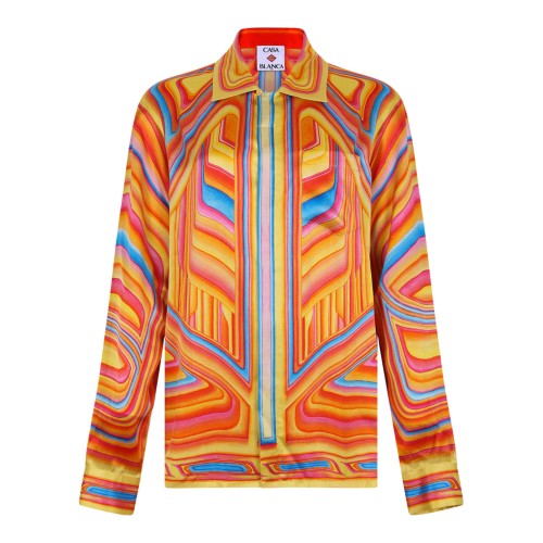 Multicolour Low Rider Long Sleeve Silk Shirt