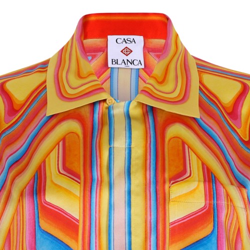 Multicolour Low Rider Long Sleeve Silk Shirt