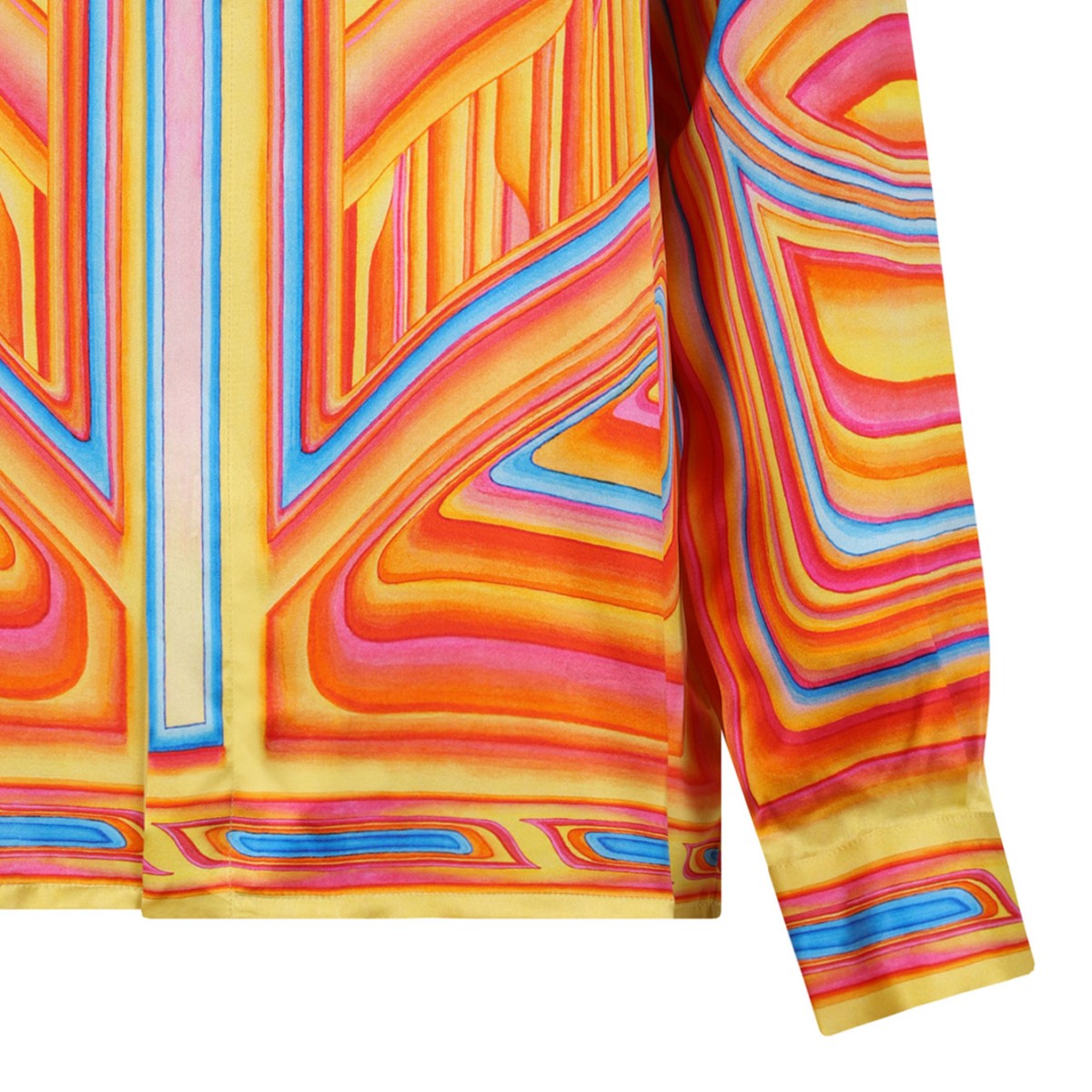 Multicolour Low Rider Long Sleeve Silk Shirt