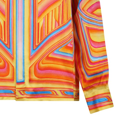 Multicolour Low Rider Long Sleeve Silk Shirt