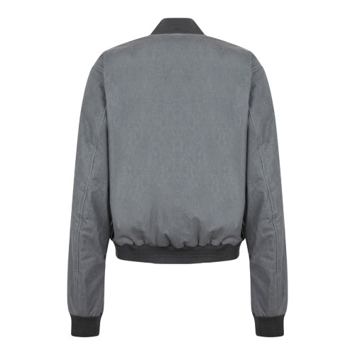 Gray Oversize Linen Bomber Jacket 2