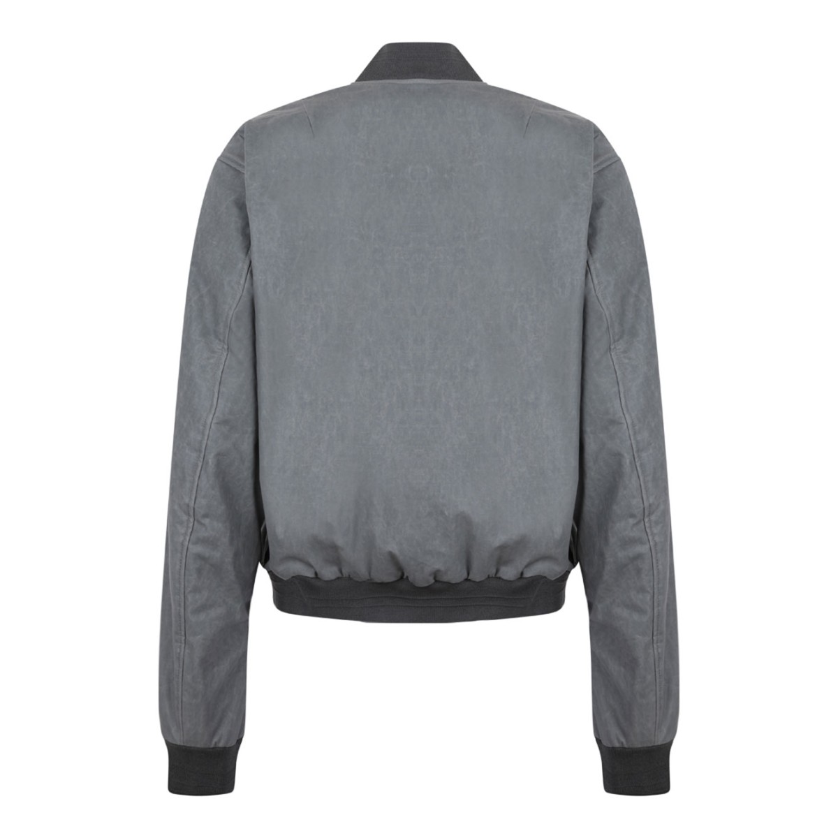 Gray Oversize Linen Bomber Jacket