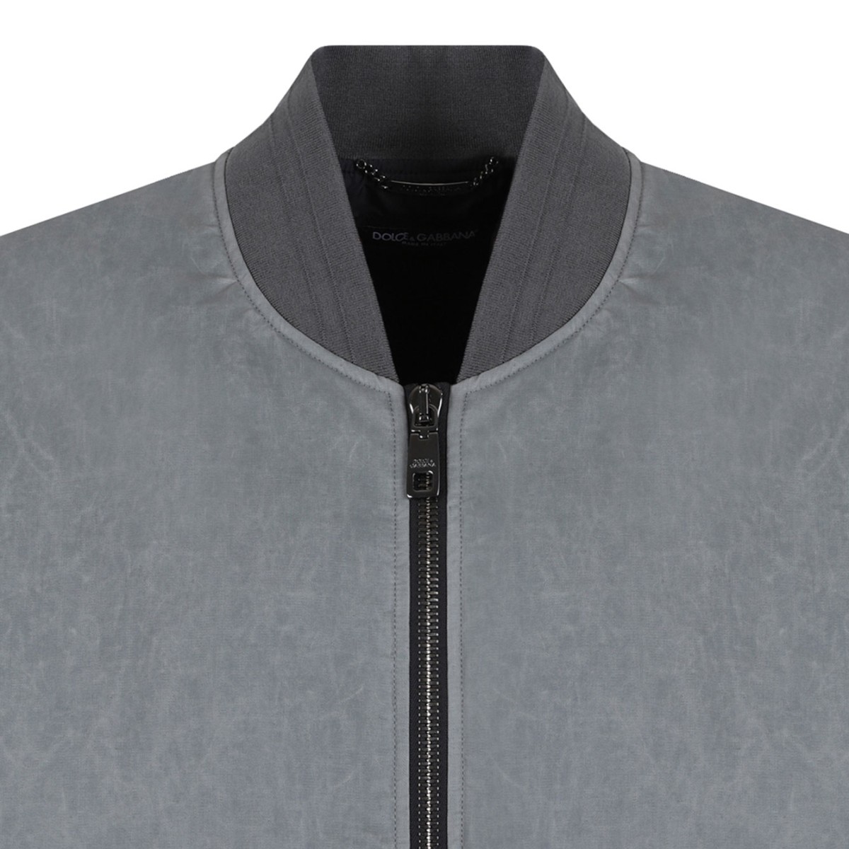Gray Oversize Linen Bomber Jacket