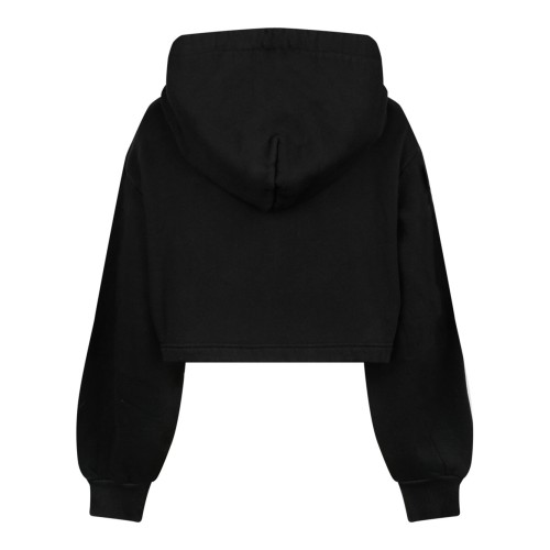 Black Logo Lettering Jersey Hoodie 2