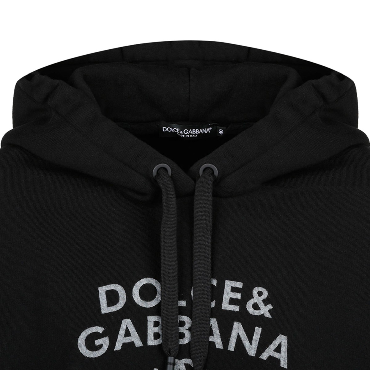 Black Logo Lettering Jersey Hoodie