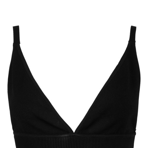 Black Viscose-Knit Vest Top