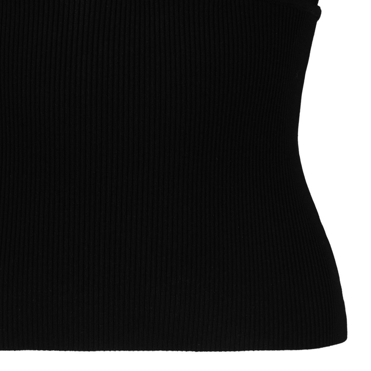 Black Viscose-Knit Vest Top