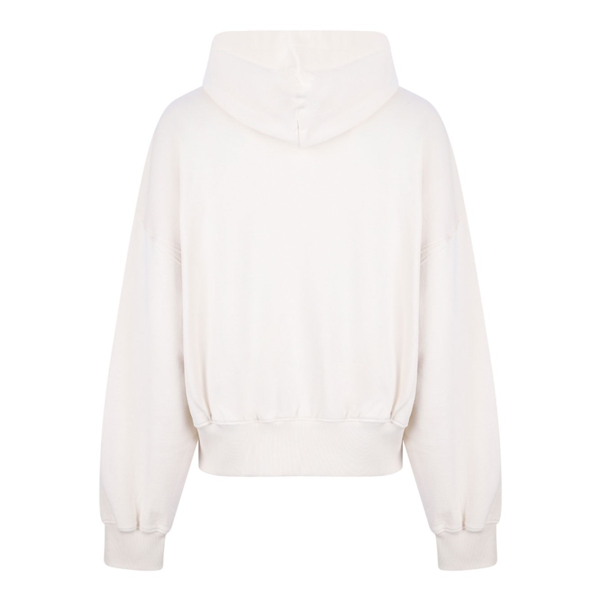Cream White Logo Print Hoodie
