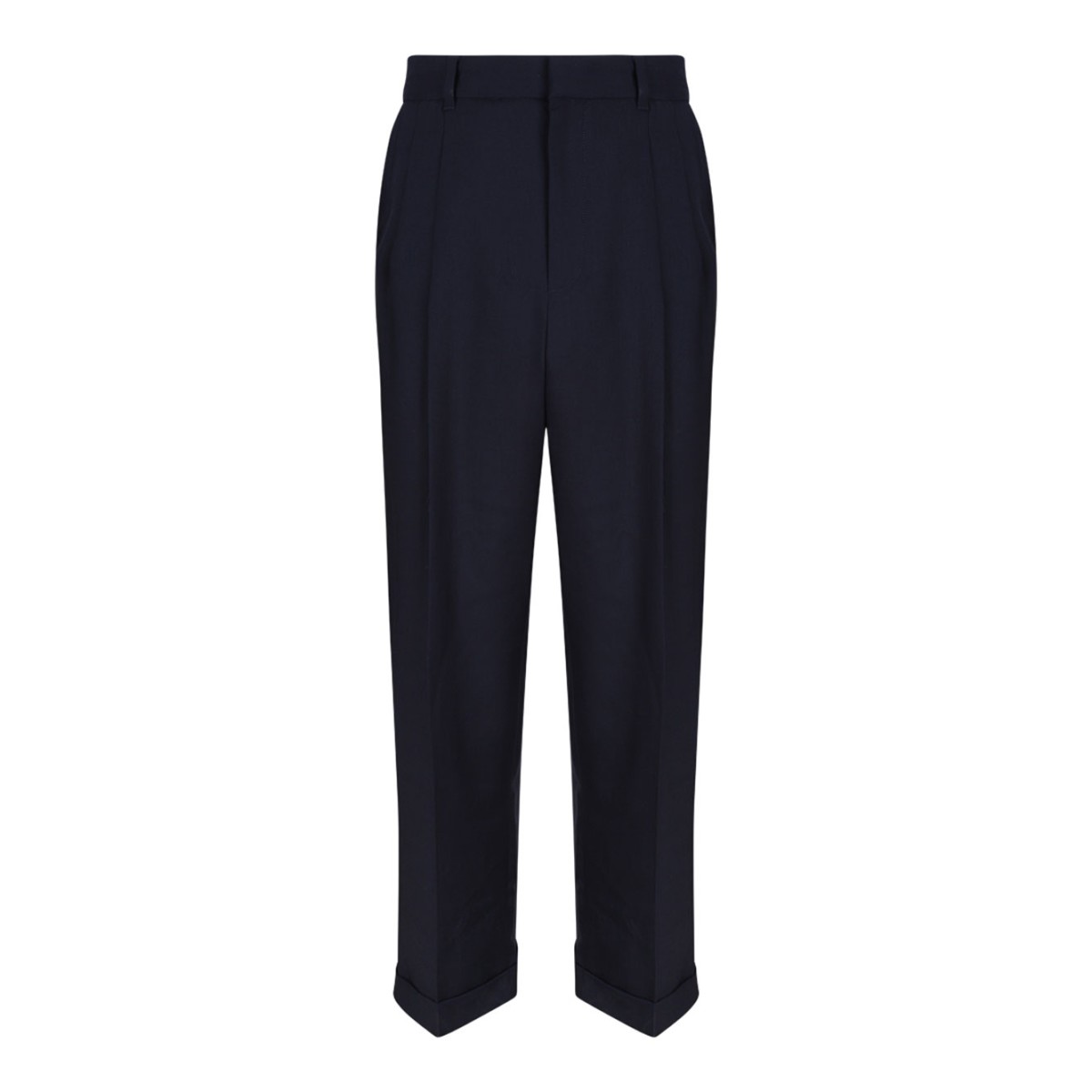 Navy Blue Straight Leg Trousers