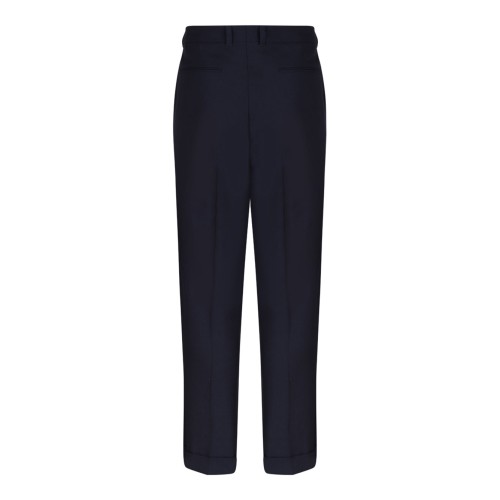 Navy Blue Straight Leg Trousers 2