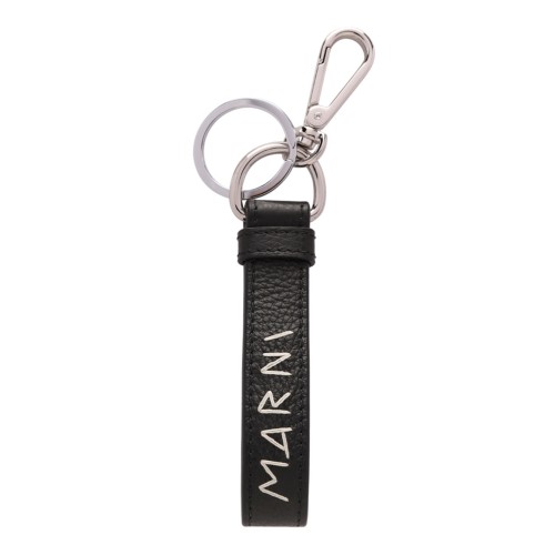Black Logo Embroidered Keyring