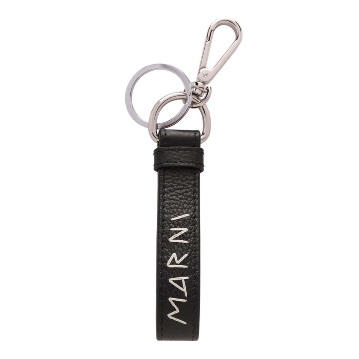 Black Logo Embroidered Keyring