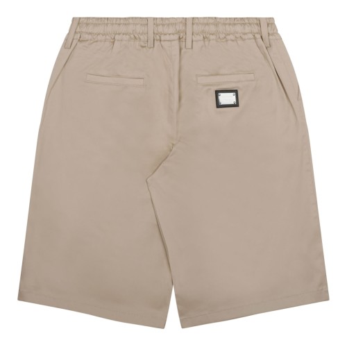 Light Beige Gabardine Shorts