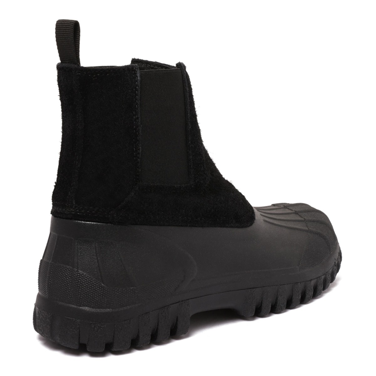 Black Suede-Panelled Ankle Boots