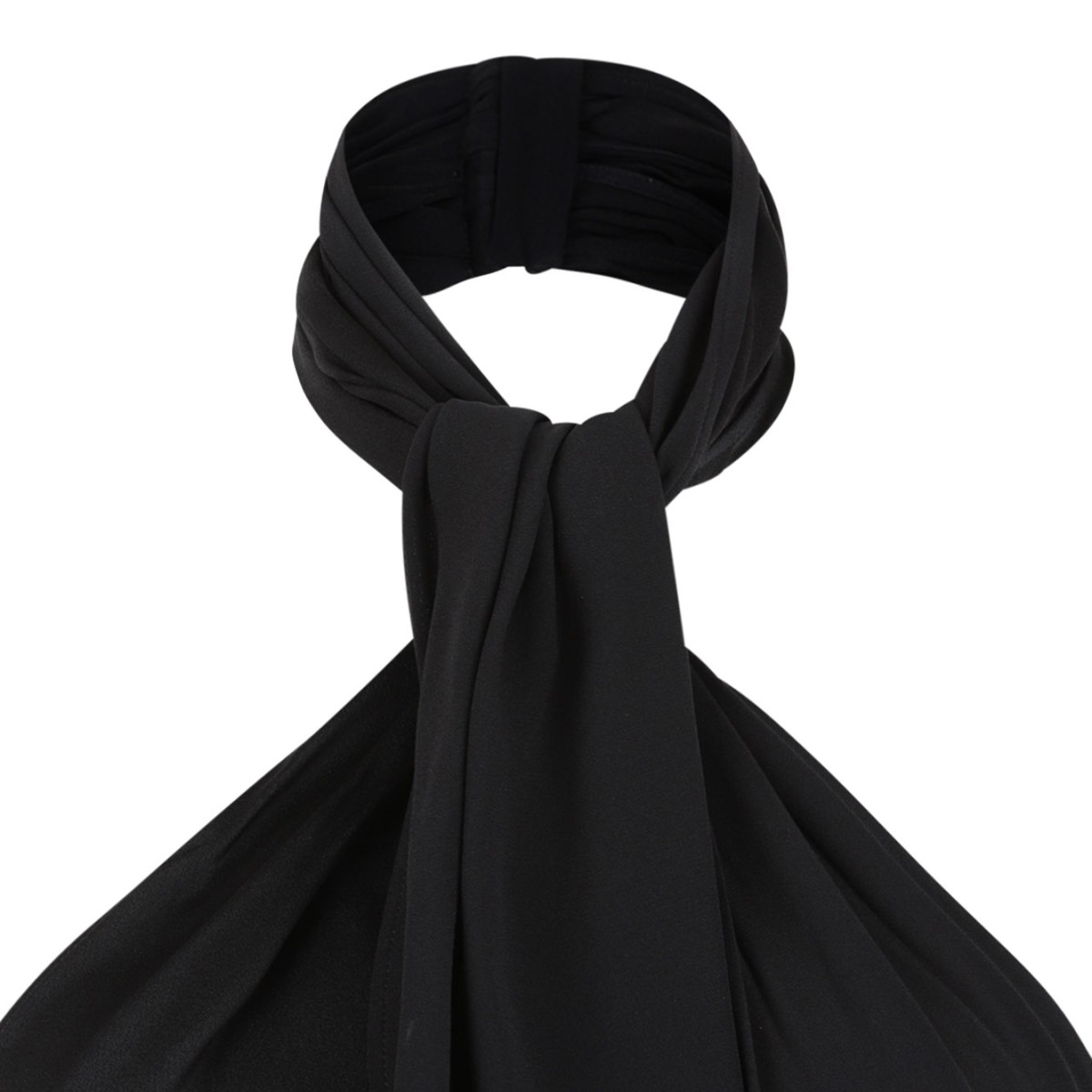 Black Knot-Detail Asymmetric Midi Dress