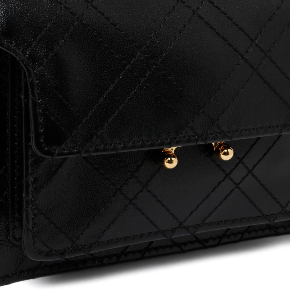 Black Calf Leather Truck Shoulder Bag