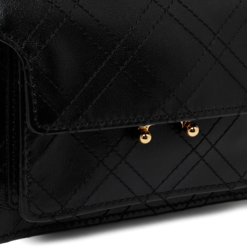 Black Calf Leather Truck Shoulder Bag