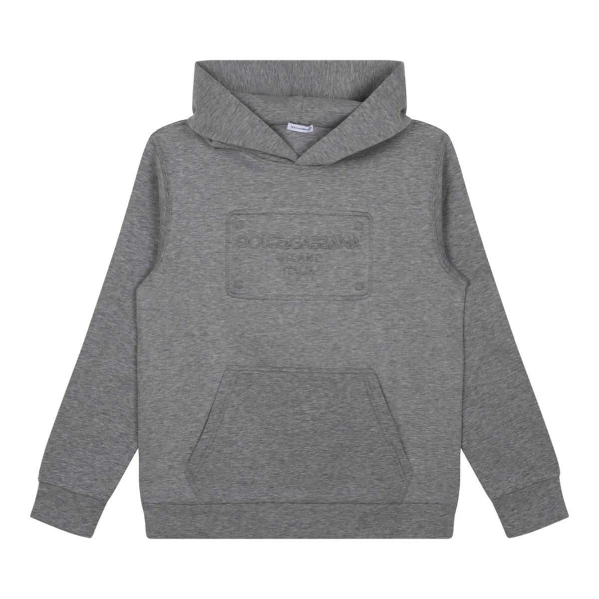 Grey Logo Print Hoodie