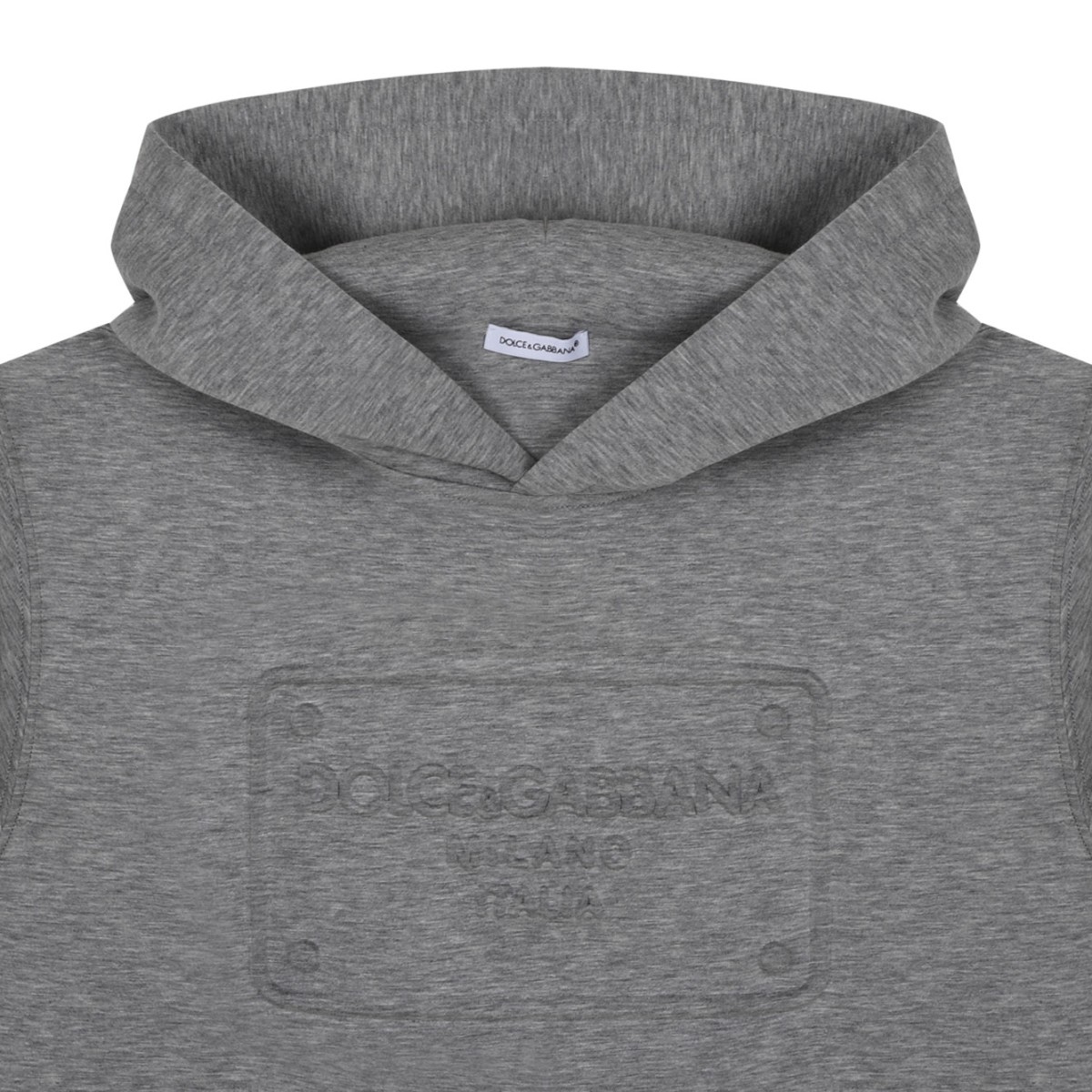 Grey Logo Print Hoodie