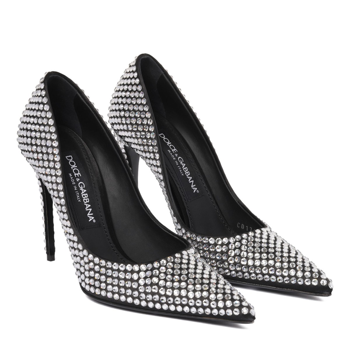 Black Rhinestone Embellished Pumps