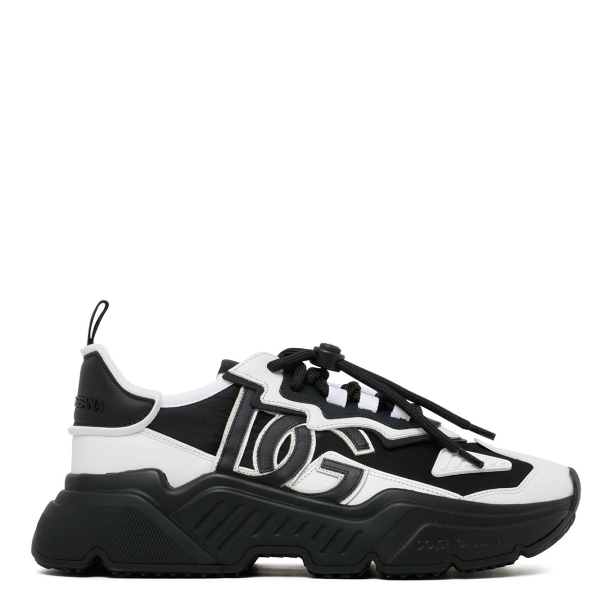 Black and White Leather Day Master Sneakers