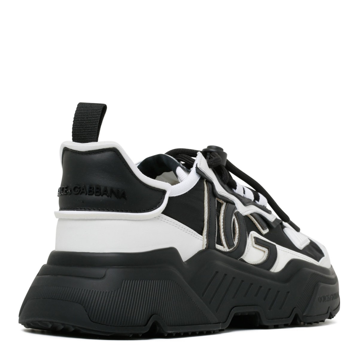 Black and White Leather Day Master Sneakers