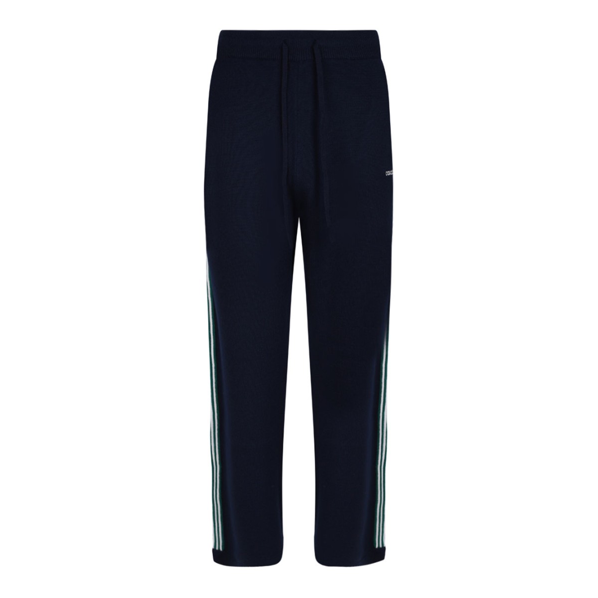 Navy Blue Embroidered Logo Pants