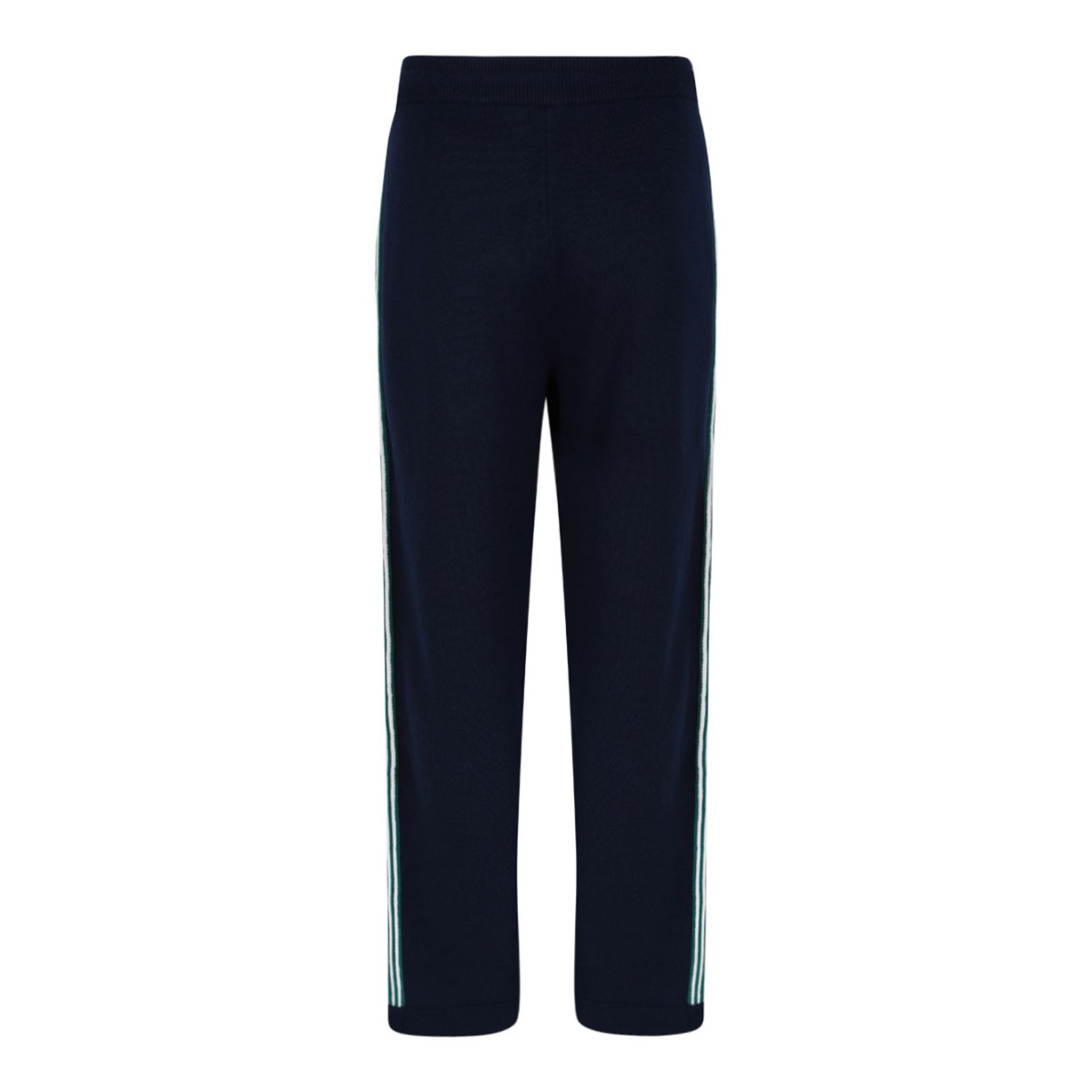 Navy Blue Embroidered Logo Pants