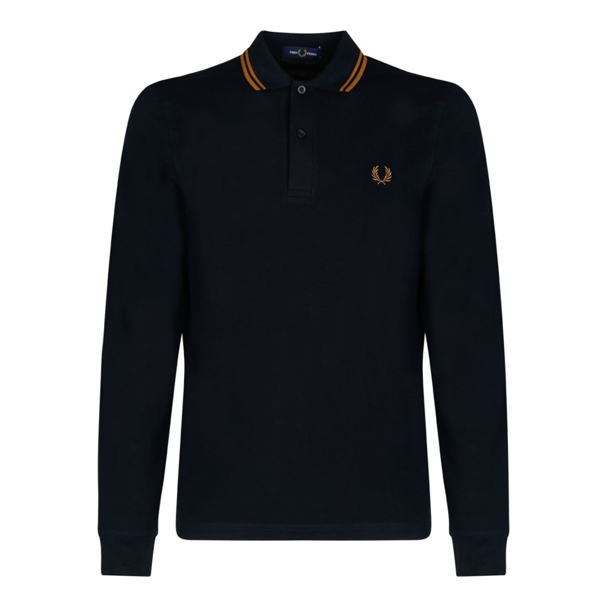 Navy Blue and Brown Polo Shirt