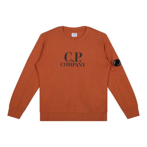 Orange Rust Logo Print Sweatshirt
