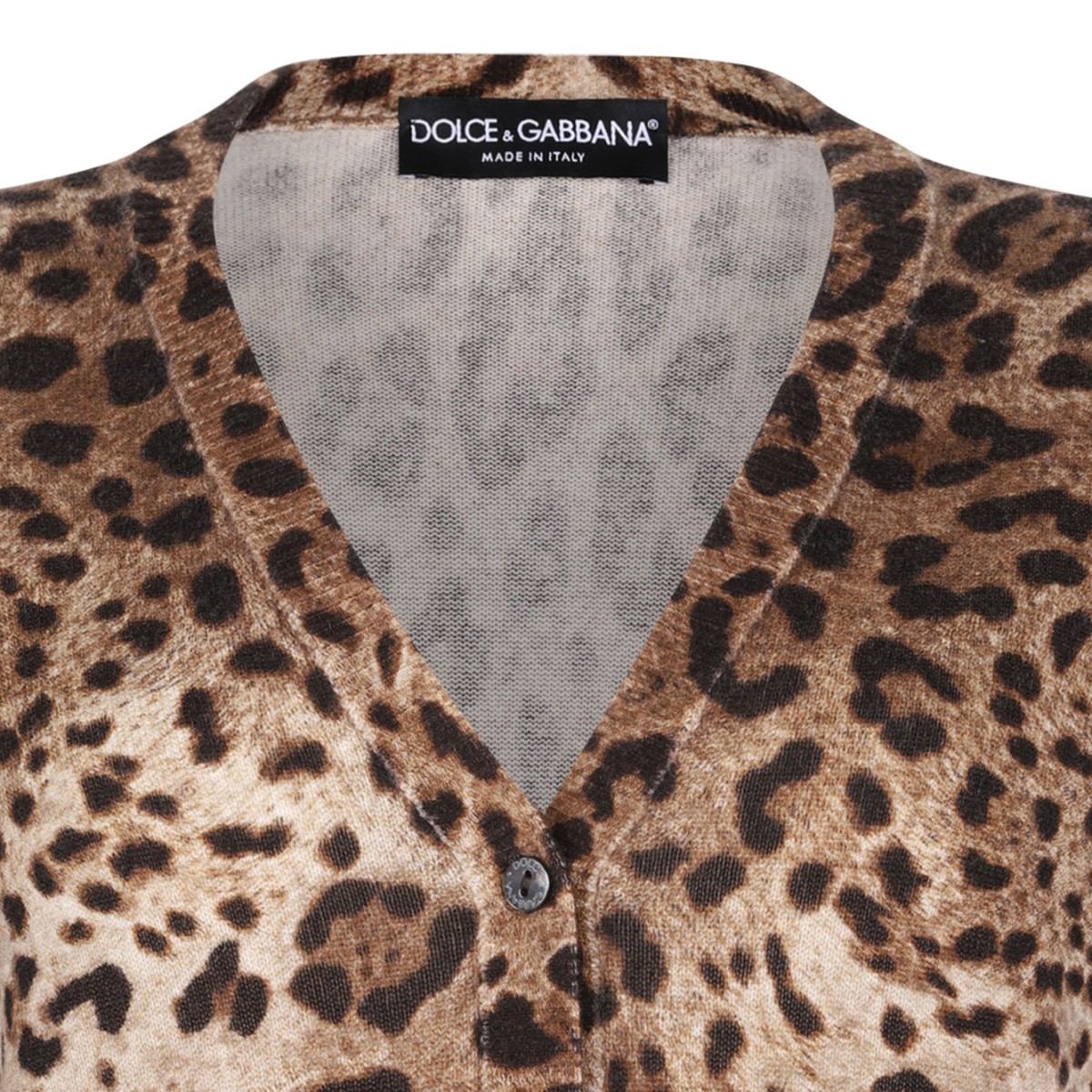 Leopard-Print Cashmere Cardigan