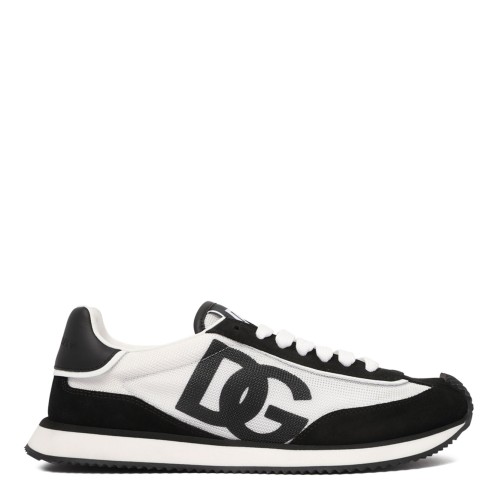 White and Black DG Cushion Sneakers