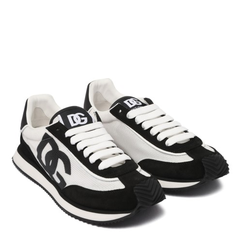 White and Black DG Cushion Sneakers 2