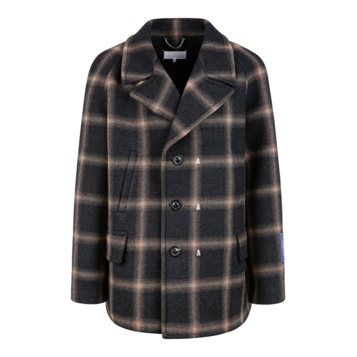 Checked Wool Peacoat