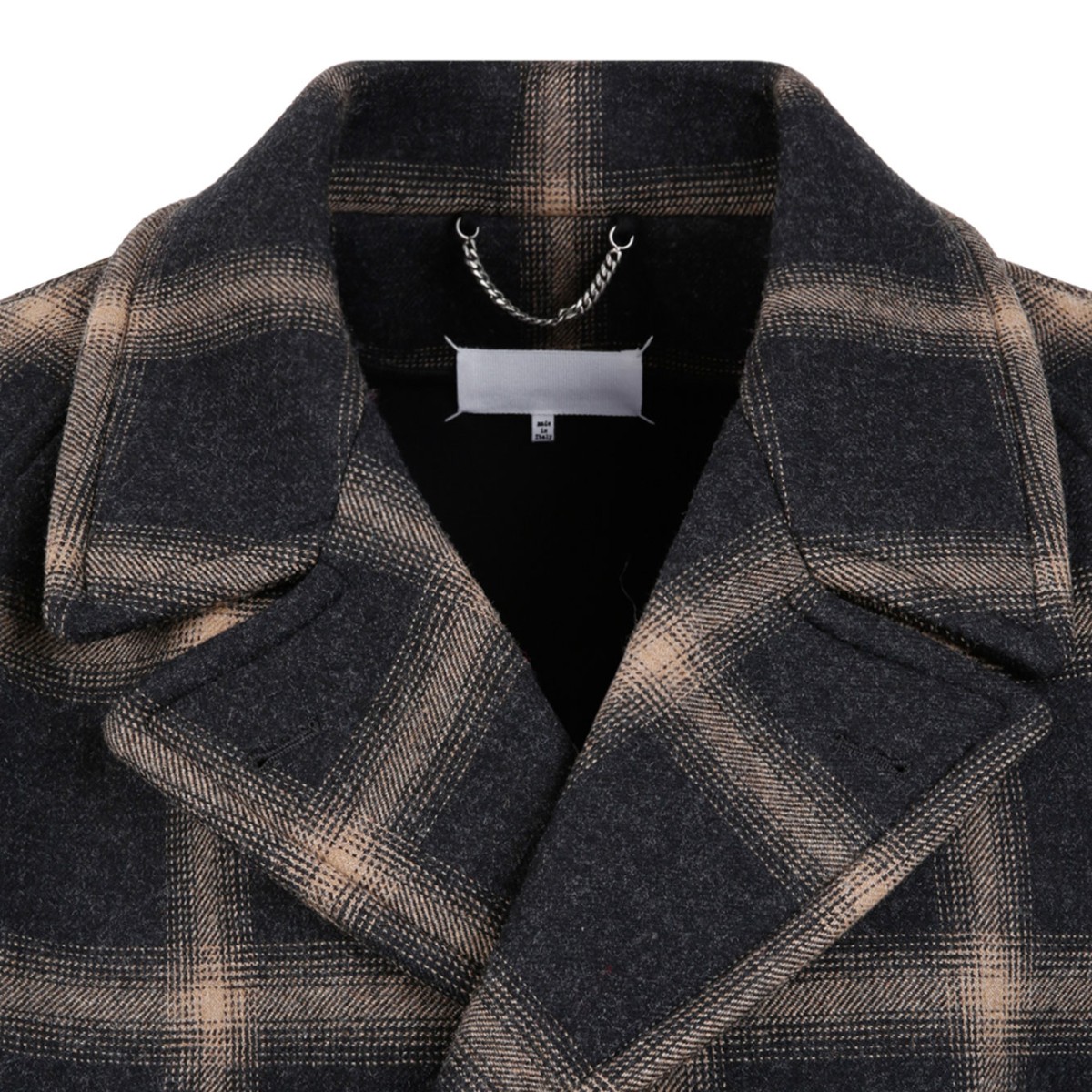 Checked Wool Peacoat