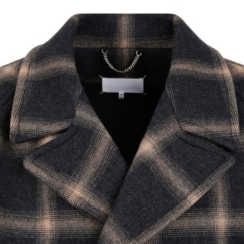 Checked Wool Peacoat