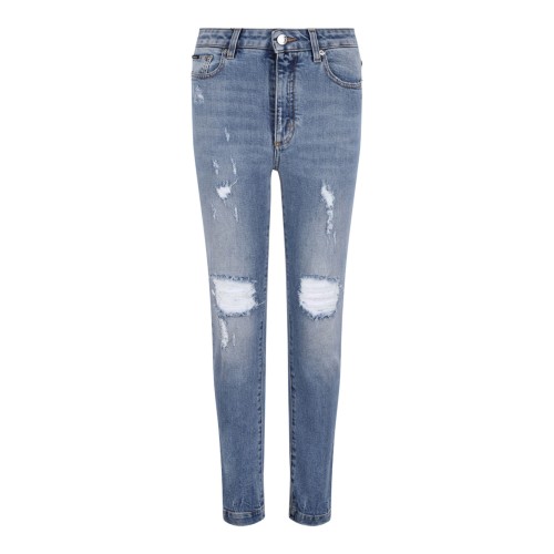Stretch Denim Audrey Jeans With Rips
