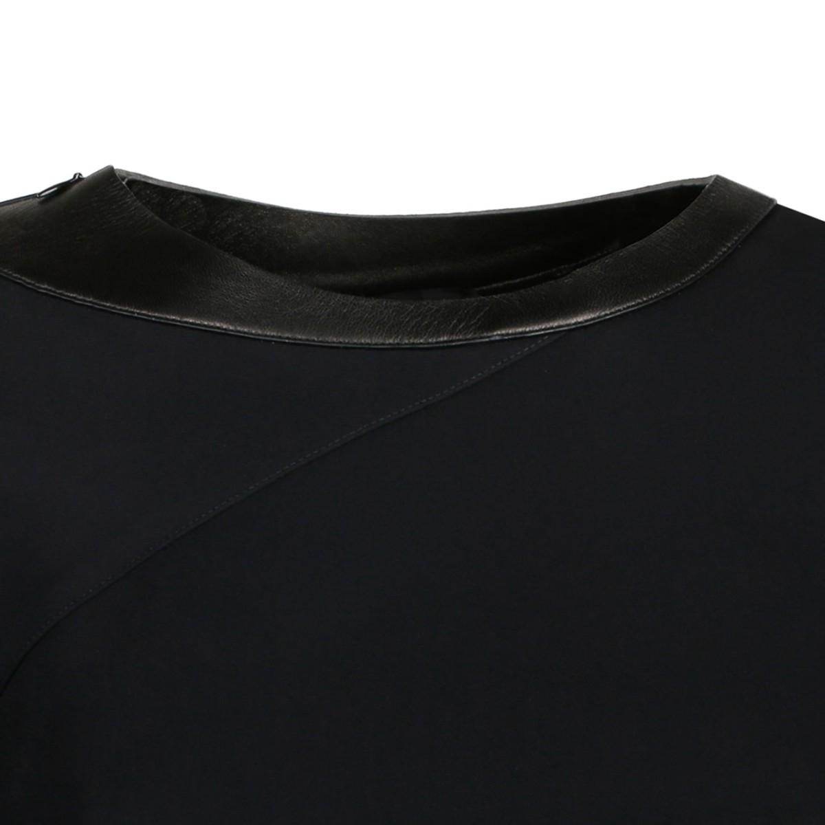 Black Leather Cut Out Long Sleeved Dress