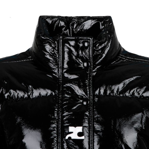 Black Vynil Puffer Jacket
