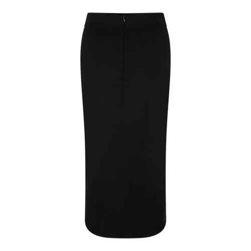 Black Stretch Viscose Knit Pencil Skirt With DG Logo