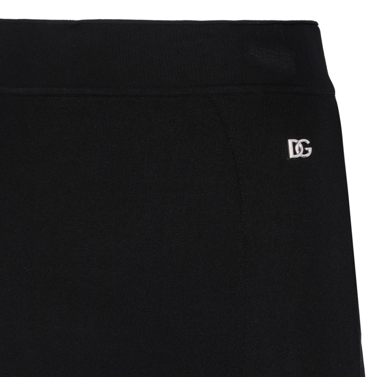 Black Stretch Viscose Knit Pencil Skirt With DG Logo