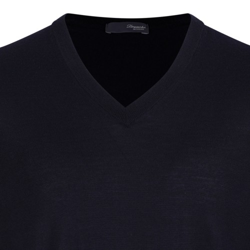 Navy Blue Fine-Knit Sweater