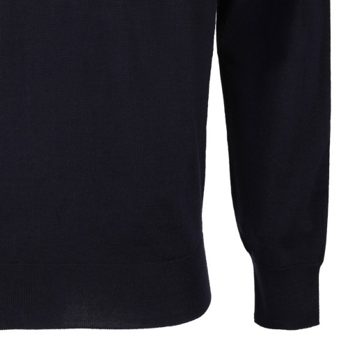 Navy Blue Fine-Knit Sweater