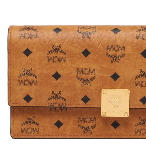 Brown Visetos Crossbody Clutch Bag