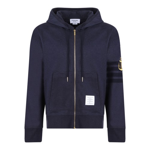 Navy Blue Anchor Zip Up Hoodie