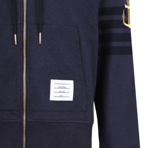 Navy Blue Anchor Zip Up Hoodie