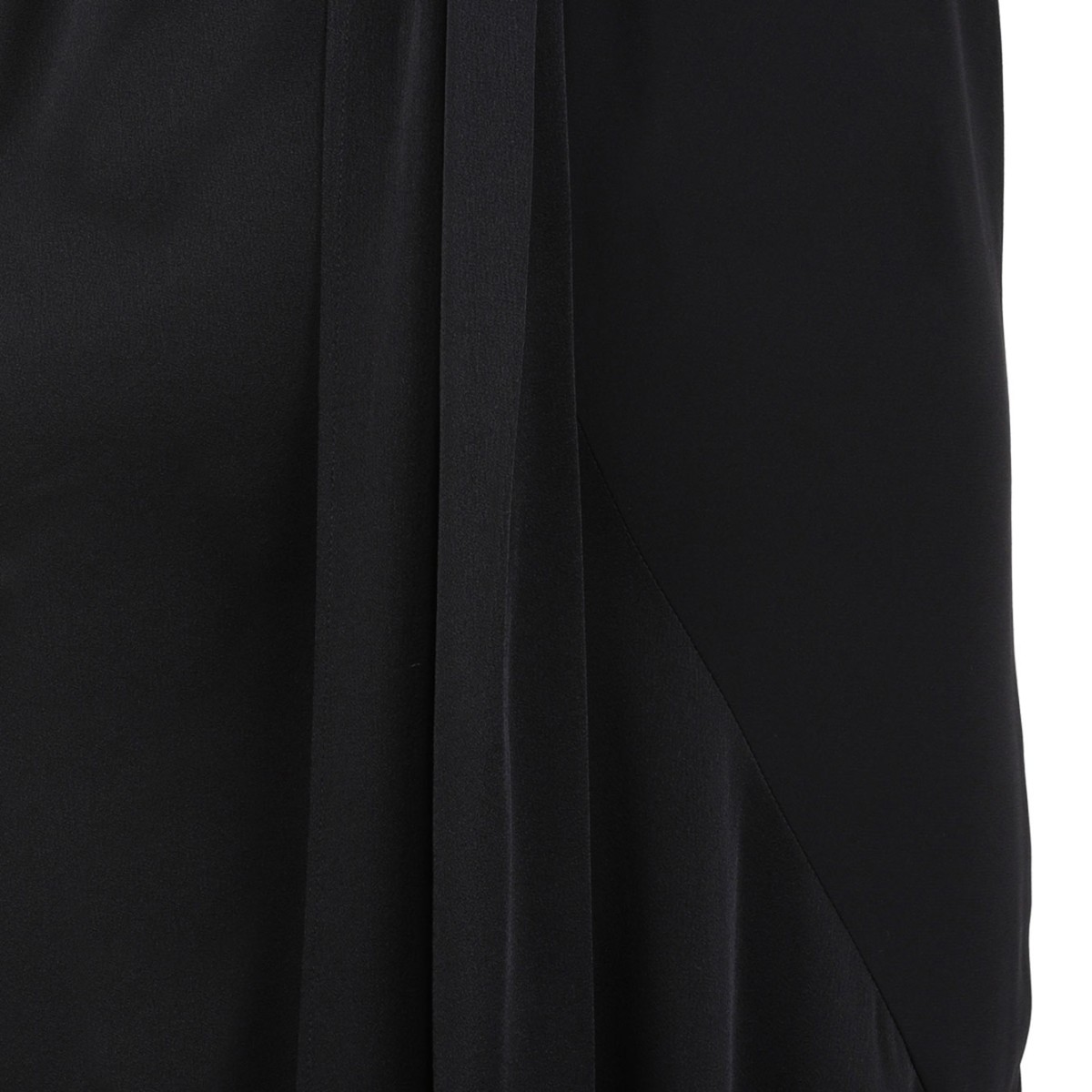 Black Knot-Detail Asymmetric Midi Dress