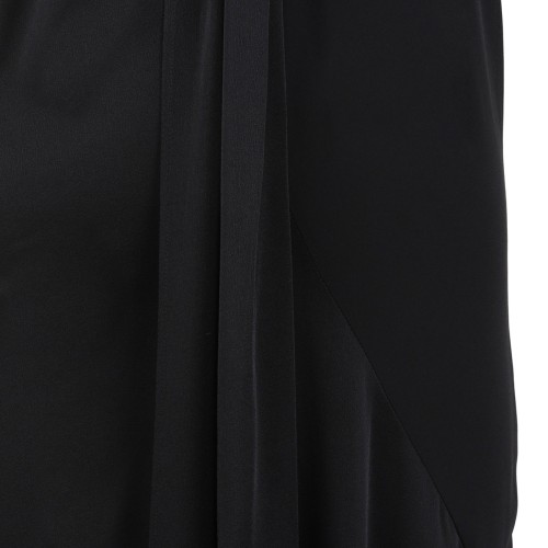 Black Knot-Detail Asymmetric Midi Dress